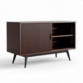 Wooden sideboard cabinet with sliding doors and metal legs 150 x 45 x 70cm