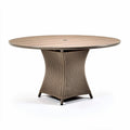 Round outdoor dining table with aluminum frame and beige finish 120 x 120 x 75cm