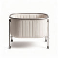 Fabric baby bassinet with removable cover 80 x 50 x 40cm in cream color