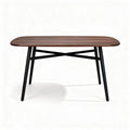 Rectangular dining table in dark wood finish with metal legs 120 x 60 x 75cm